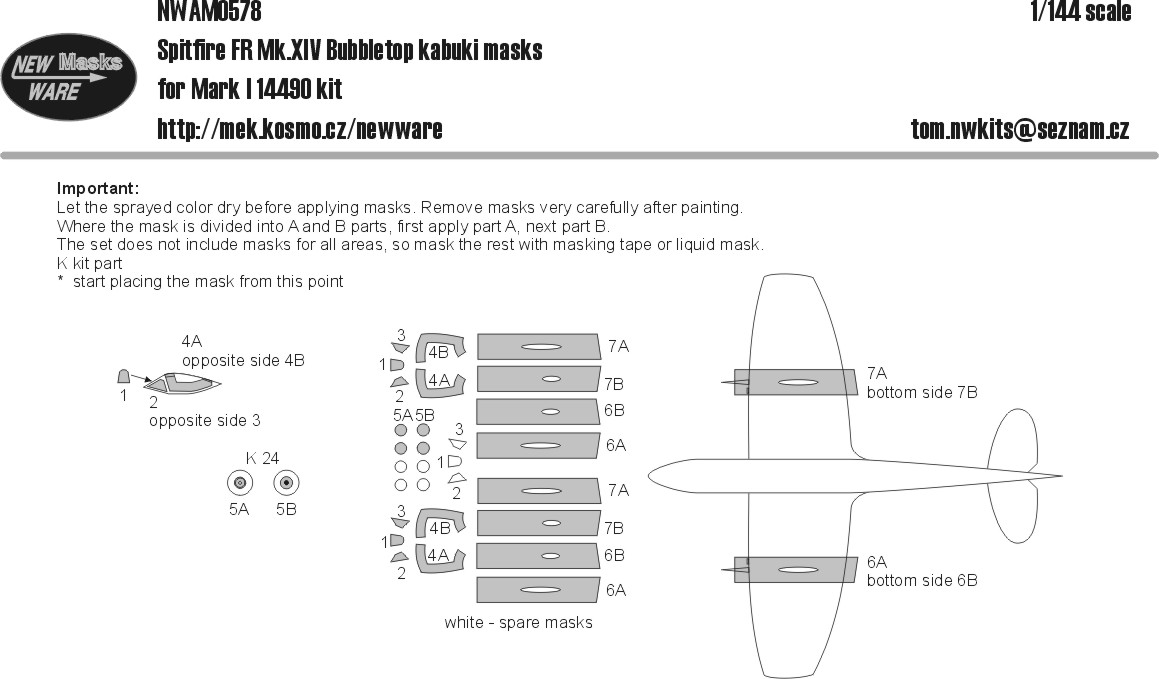 1/144 Mask Spitfire FR Mk.XIV Bubbletop (MARK 1 M)