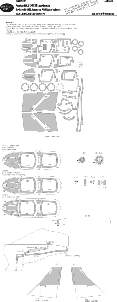 1/48 Mask Phantom FGR.2 EXPERT (REV 04962,HAS P16)