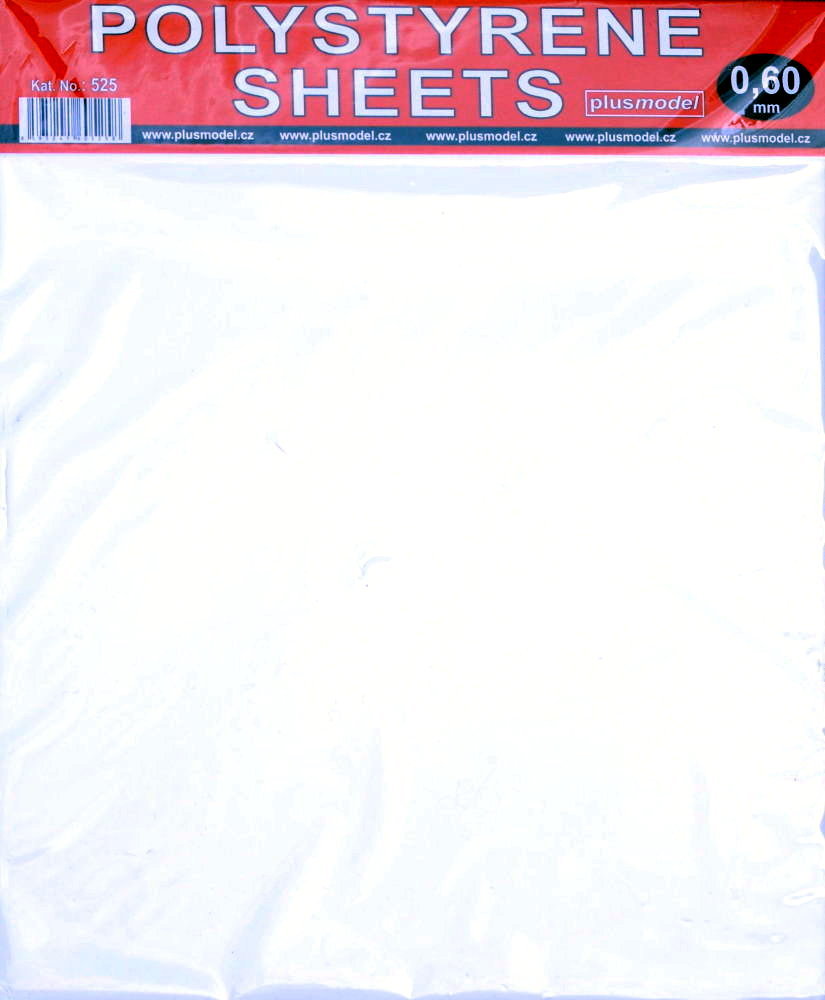 Polystyrene Sheets 0,60 mm (220x190 mm, 2 pcs.)