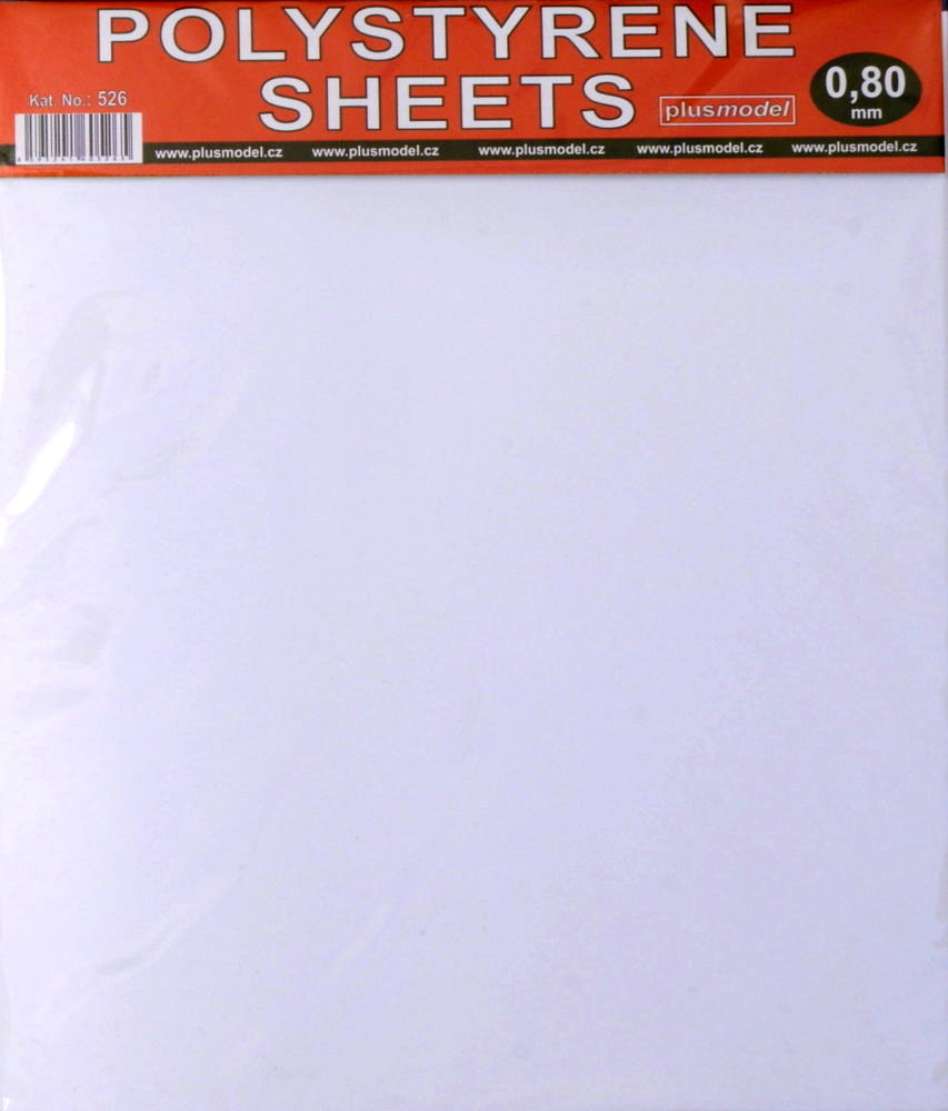 Polystyrene Sheets 0,80 mm (220x190 mm, 2 pcs.)