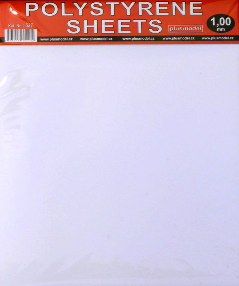 Polystyrene Sheets 1,00 mm (220x190 mm, 2 pcs.)