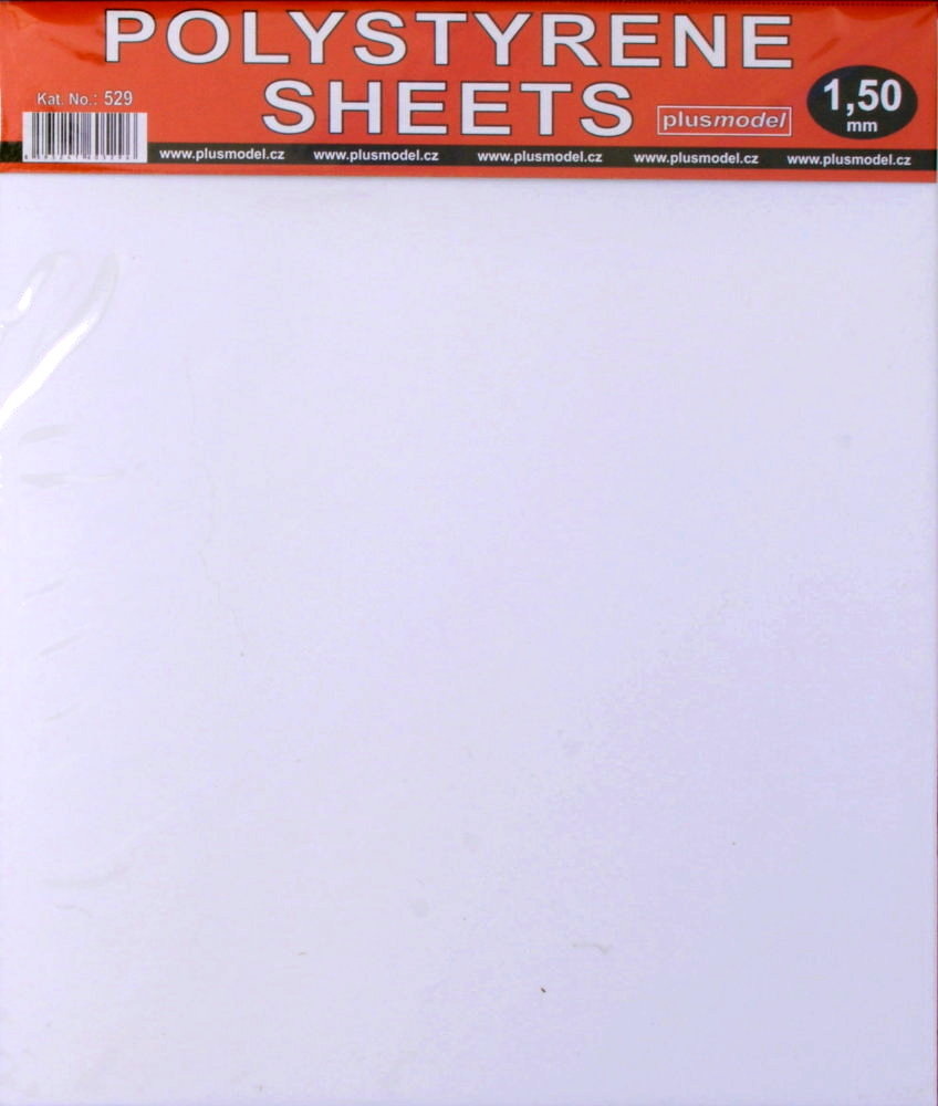Polystyrene Sheets 1,50 mm (220x190 mm, 2 pcs.)