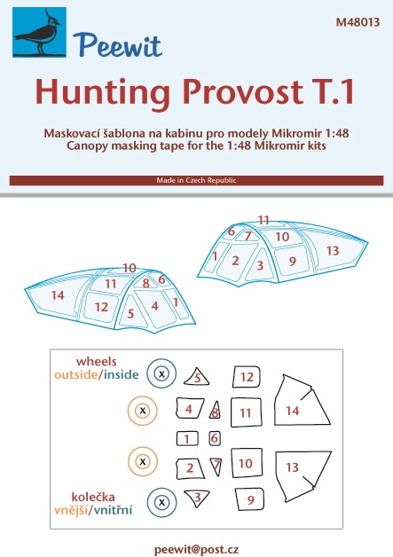 1/48 Canopy mask Hunting Provost T.1 (MIKROMIR)