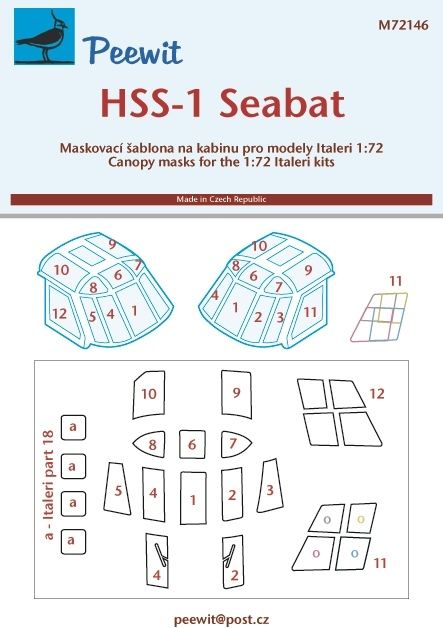 1/72 Canopy mask HSS-1 Seabat (ITALERI)