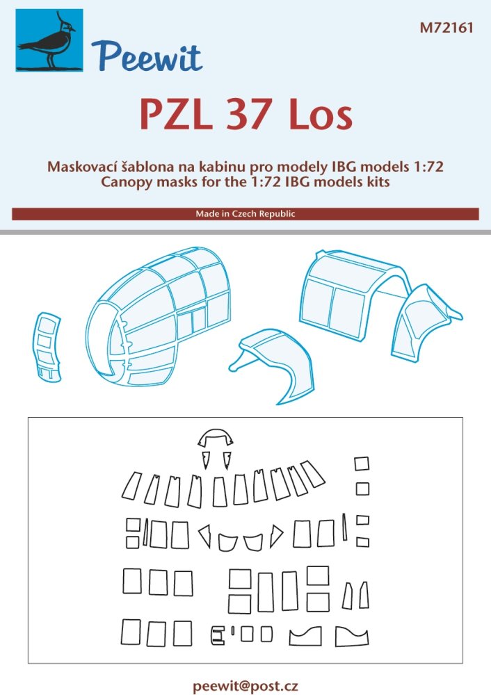 1/72 Canopy mask PZL 37 Los (IBG)