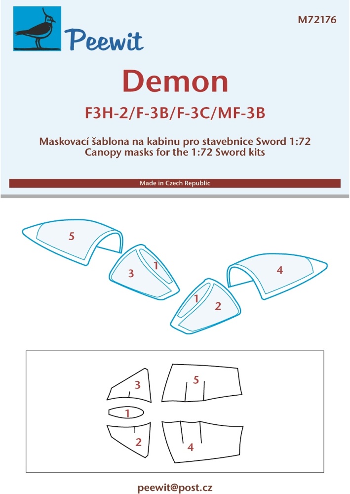 1/72 Canopy mask Demon F3H-2/F-3B,3C/MF-3B (SWORD)