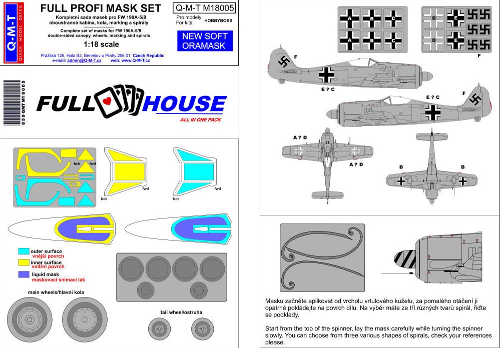 1/18 Full House Set Mask Fw 190A-5/8 (HOBBYB)