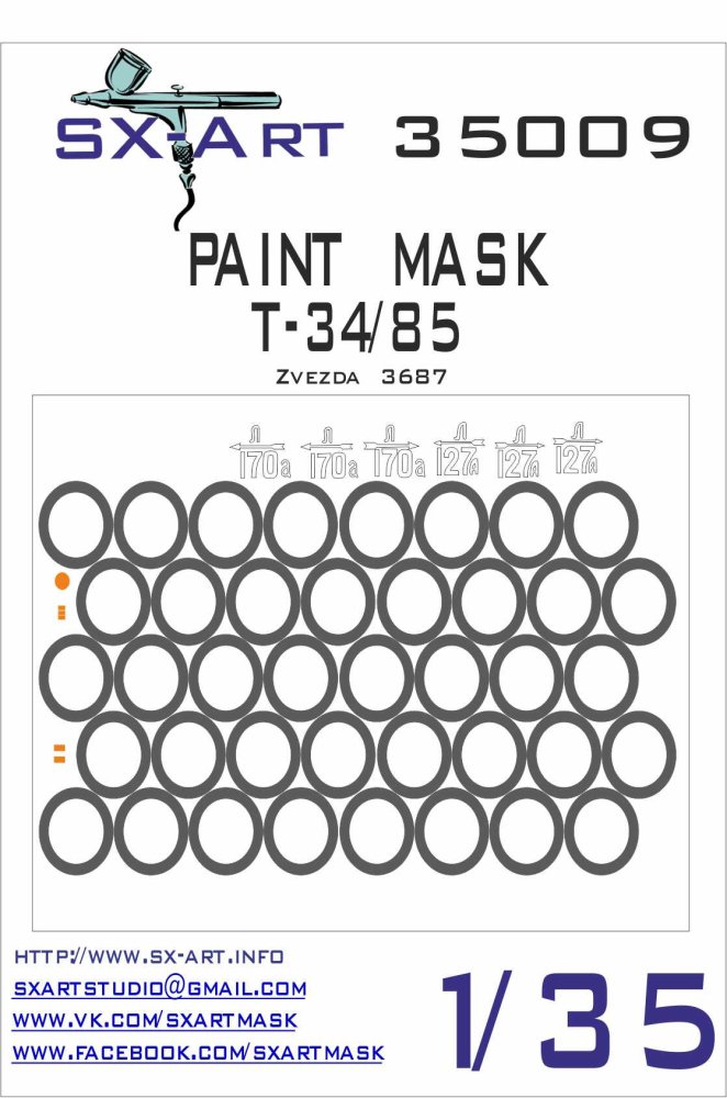 1/35 T-34/85 Painting Mask (ZVE 3687)