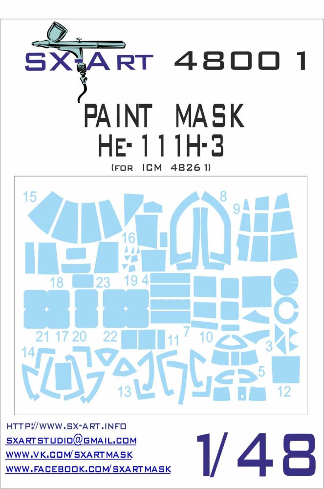 1/48 He-111H-3 Painting Mask (ICM 48261)