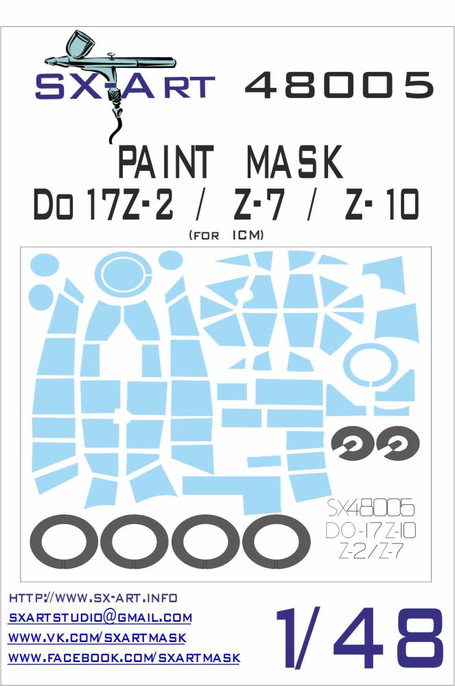 1/48 Do-17Z-2/Z-7/Z-10 Painting Mask (ICM)