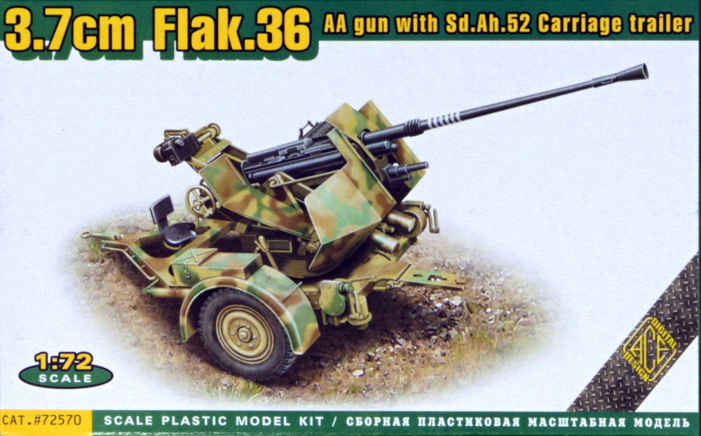 1/72 3.7cm Flak 36 AA gun w/ Sd.Ah.52 trailer