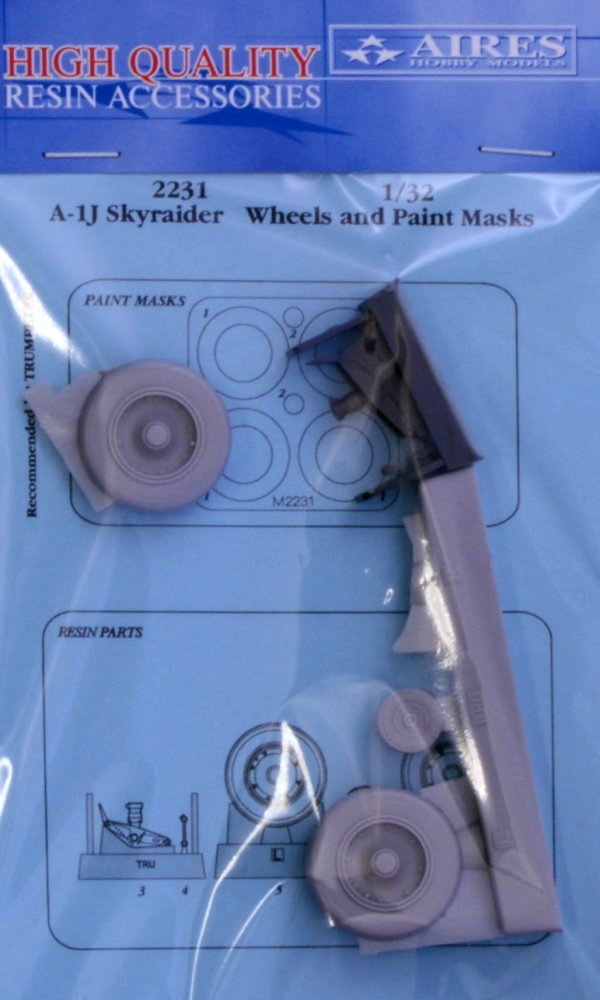 1/32 A-1J Skyraider wheels & paint masks (TRUMP)