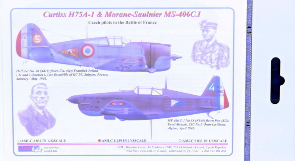 1/48 Decals Curtiss H75A-1 & MS-406C.1