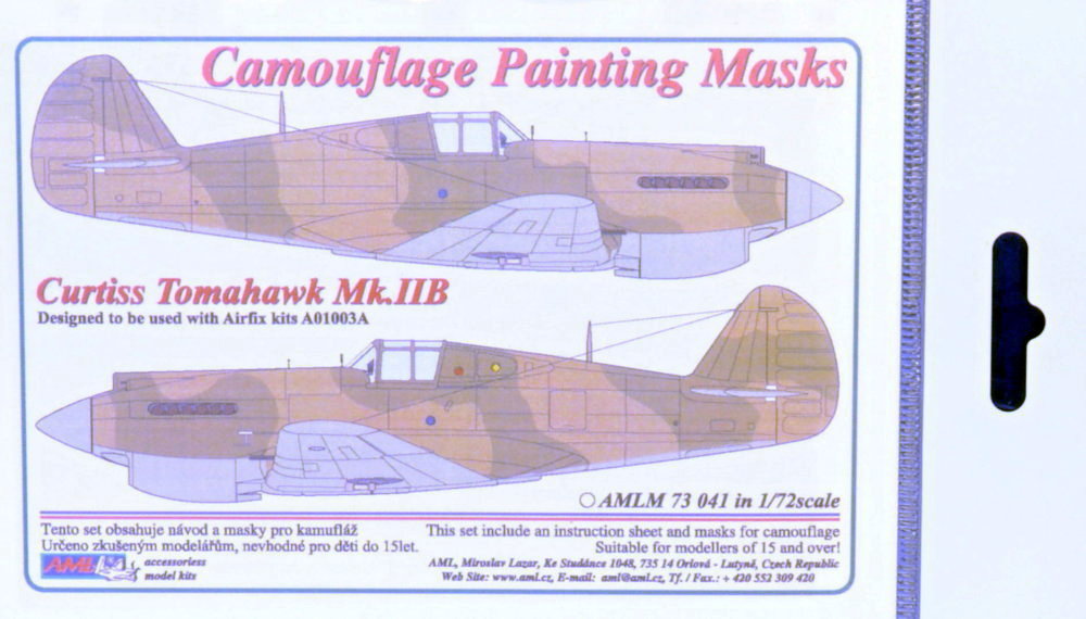 1/72 Camouflage masks Curtiss Tomahawk Mk.IIB