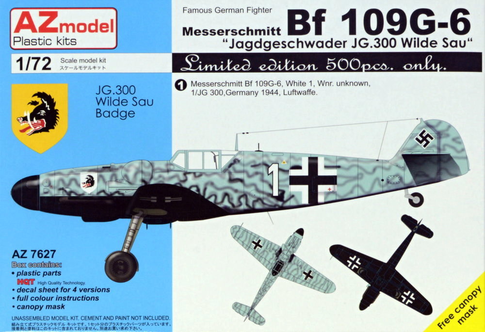 1/72 Bf 109G-6 JG.300 Wilde Sau Lim.Ed. (4x camo)