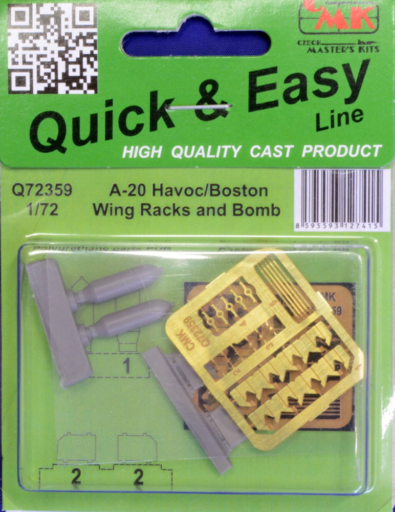 1/72 A-20 Havoc/Boston Wing Racks and Bomb