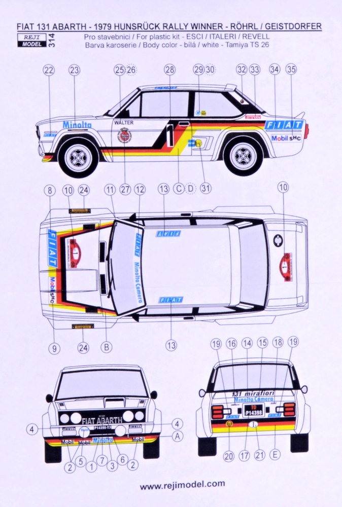 1/24 Fiat 131 Abarth 1979 Hunsrück Rallye Winner