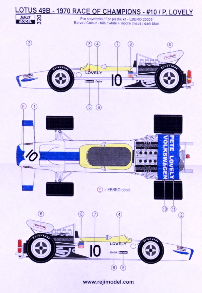 1/20 Lotus 49B - 1970 Race of Champions (P.Lovely)