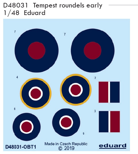 Decals 1/48 Tempest roundels early
