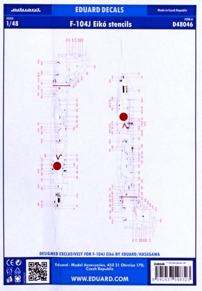 1/48 Decals F-104J Eikó stencils (EDU/HAS)