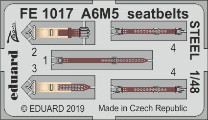 1/48 A6M5 seatbelts STEEL (TAM)