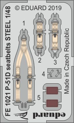 1/48 P-51D seatbelts STEEL (EDU)