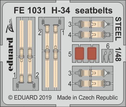 1/48 H-34 seatbelts STEEL (GAL.MOD.)