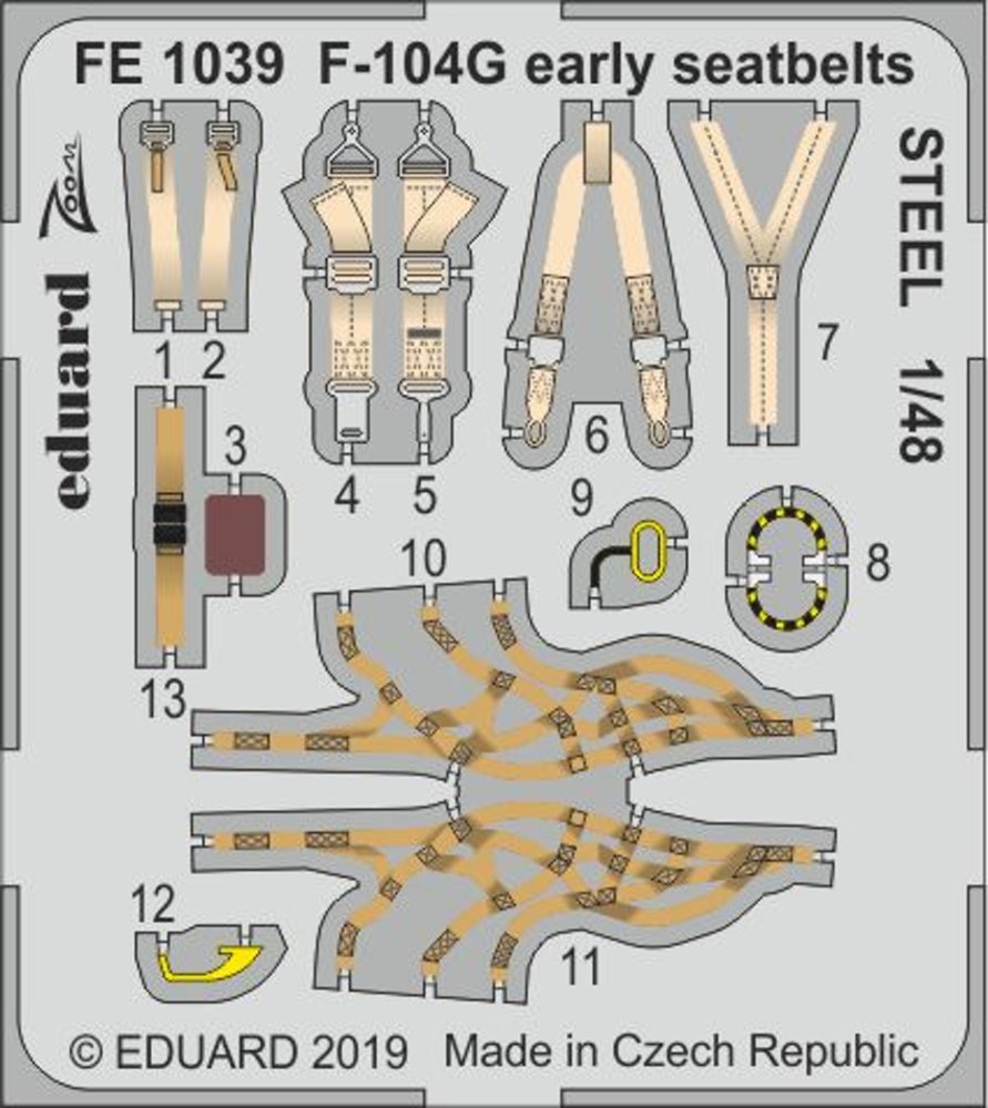 1/48 F-104G early seatbelts STEEL (KIN)