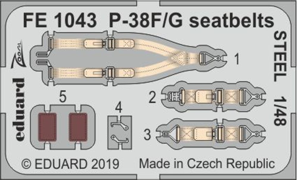 1/48 P-38F/G seatbelts STEEL (TAM)