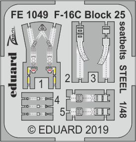 1/48 F-16C Block 25 seatbelts STEEL (TAM)