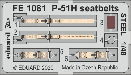 1/48 P-51H seatbelts STEEL (MSVIT)