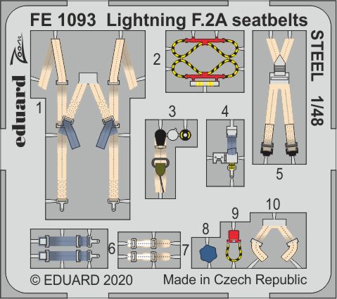 1/48 Lightning F.2A seatbelts STEEL (AIRF)
