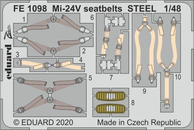1/48 Mi-24V seatbelts STEEL (ZVE)