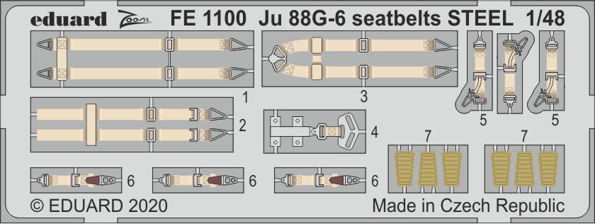 1/48 Ju 88G-6 seatbelts STEEL (DRAG)