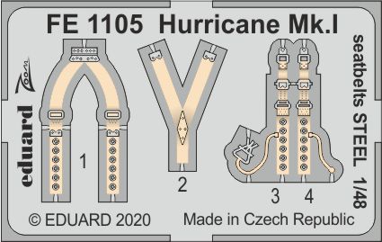 1/48 Hurricane Mk.I seatbelts STEEL (AIRF)