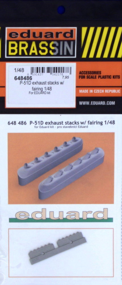 BRASSIN 1/48 P-51D exhaust stacks w/ fairing (EDU)