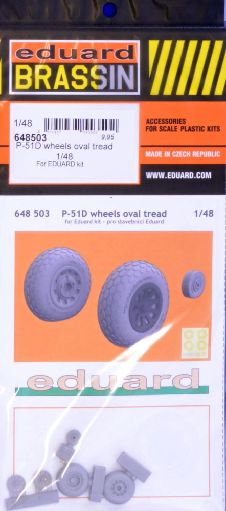 BRASSIN 1/48 P-51D wheels oval tread (EDU)