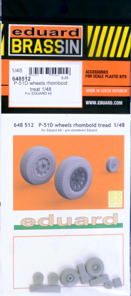 BRASSIN 1/48 P-51D wheels rhomboid treat (EDU)