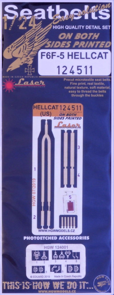 1/24 Seatbelts F6F-5 Hellcat (laser&PE)