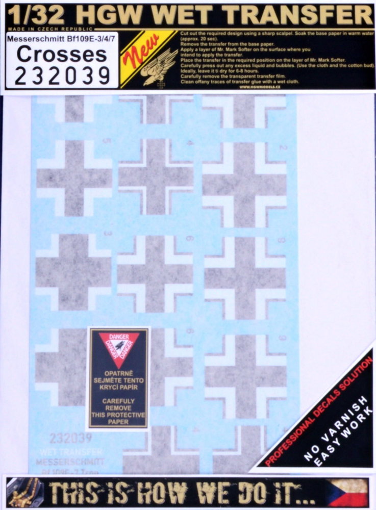 1/32 Decals Bf 109E-3/4/7 Crosses