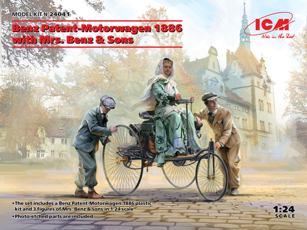 1/24 Benz Patent-Motorwagen 1886 w/ Mrs.Benz&Sons