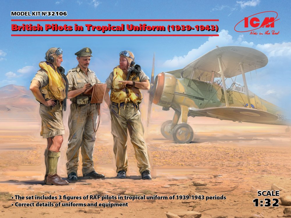 1/32 British Pilots in Tropical Uniform 1939-1945