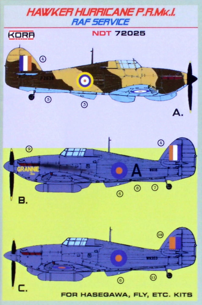 1/72 Decals H.Hurricane PR Mk.I (RAF Service)