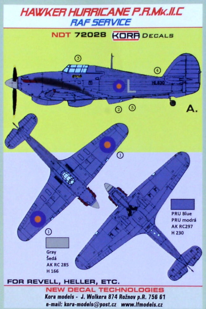 1/72 Decals H.Hurricane PR Mk.IIC (RAF Service)