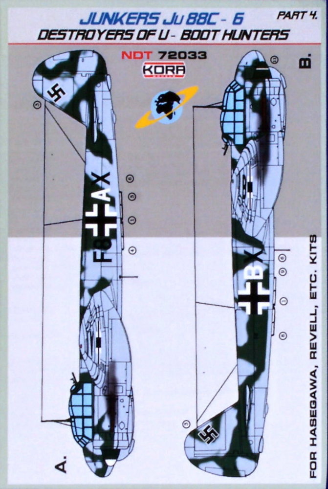 1/72 Decals Ju88C-6 Destroyer of U-Boot hunt. Pt.4