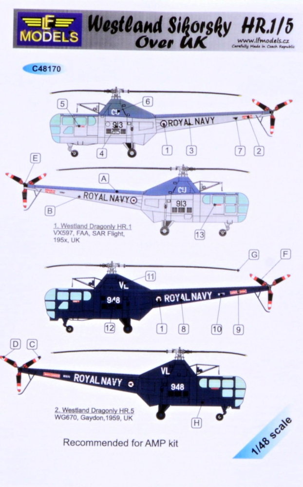 1/48 Decals W.Sikorsky HR.1/5 over UK