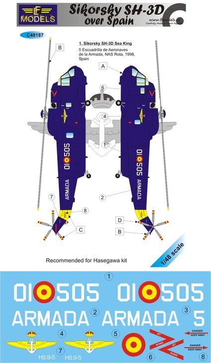 1/48 Decals Sikorsky SH-3D over Spain (HAS)