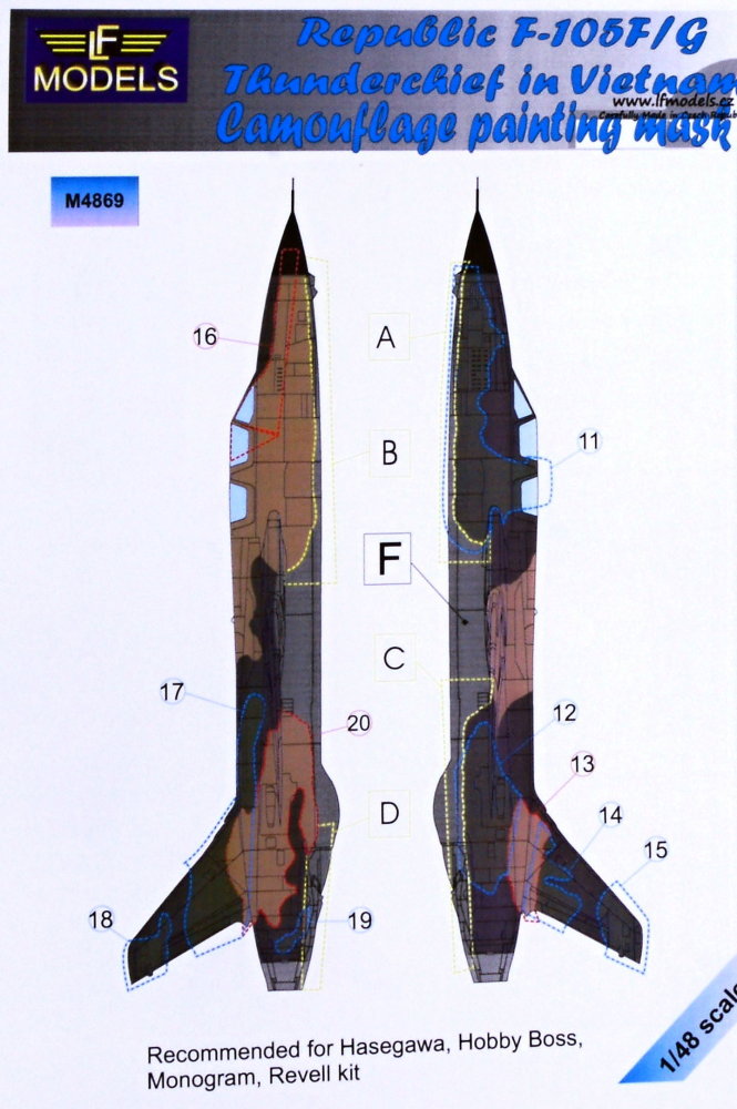 1/48 Mask F-105F/G Thunderchief Camoufl.painting 