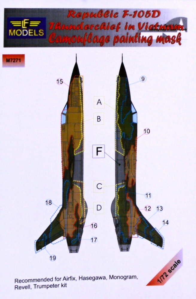 1/72 Mask F-105D Thunderchief Camoufl.painting 