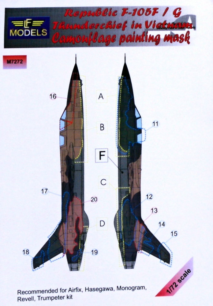 1/72 Mask F-105F/G Thunderchief Camoufl.painting 